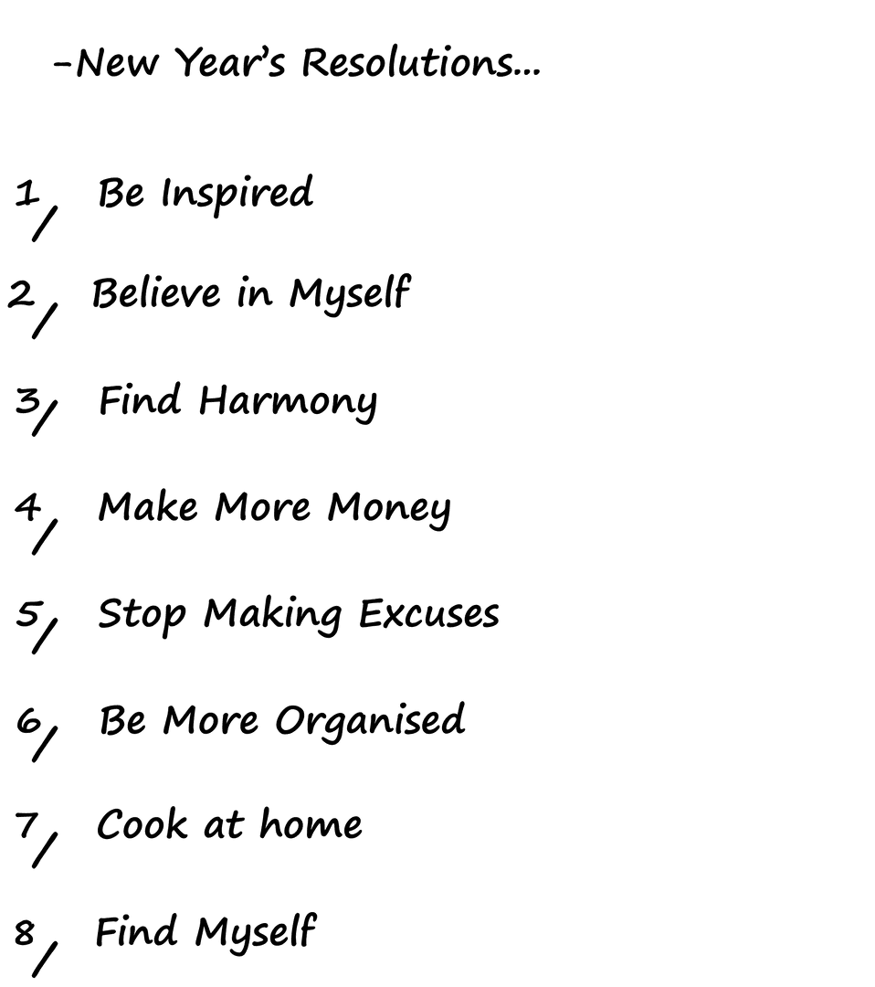 New Year's Resolutions Typography on Transparent Background