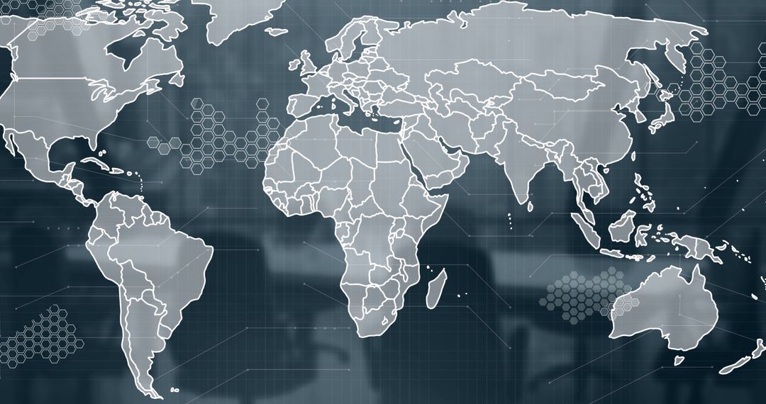 World Map Background Overlaid with Data Abstraction in Office