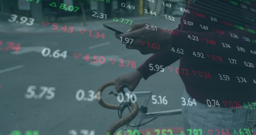 Businessman Analyzes Financial Data on Smartphone