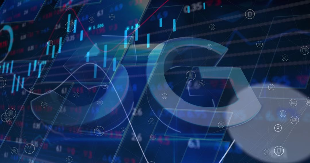 5G Network Technology with Digital Data Visualization