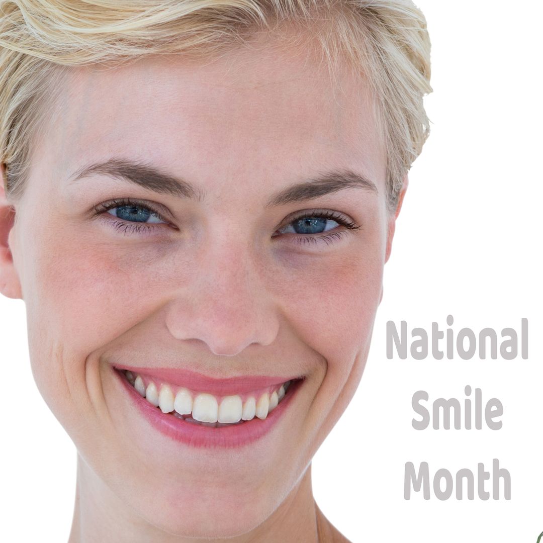 Smiling Woman Promoting National Smile Month Campaign