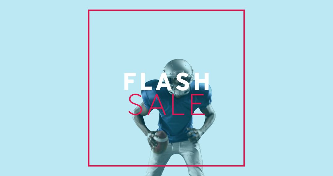 Flash Sale Announcement with Football Player - Free Images, Stock Photos and Pictures on Pikwizard.com