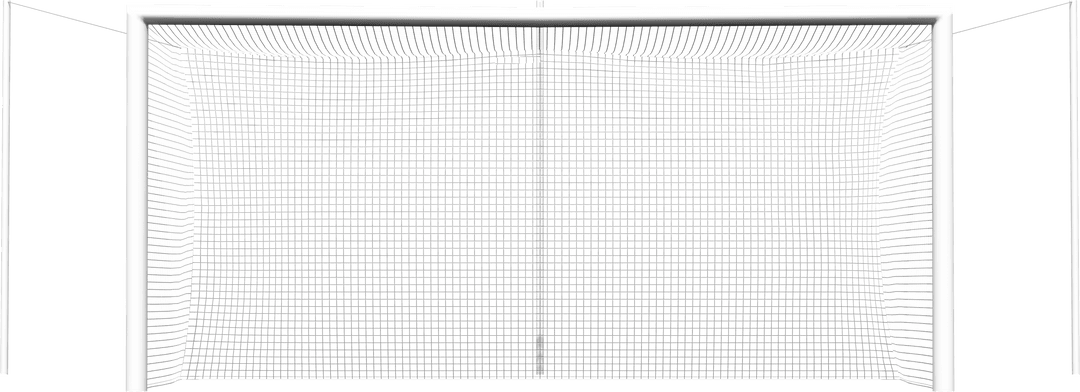 Transparent White Football Goal Net on Isolated Background
