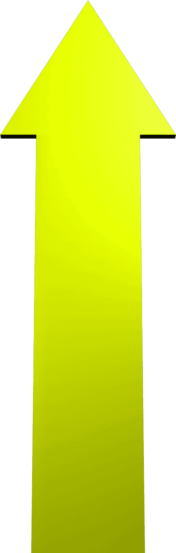 Yellow Up Arrow Digital Vector on Transparent Background