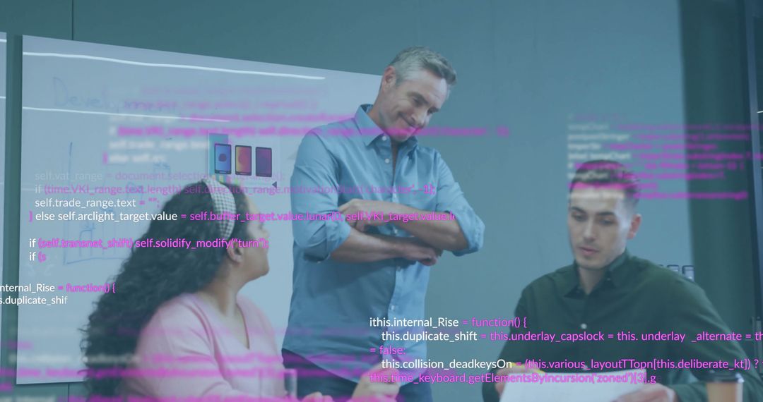 Team Collaboration on Digital Interface in Office Environment