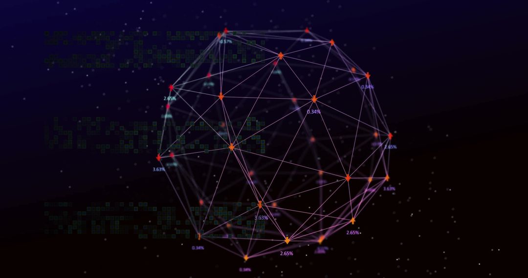 Abstract Digital Network Sphere with Data Processing Nodes - Free Images, Stock Photos and Pictures on Pikwizard.com