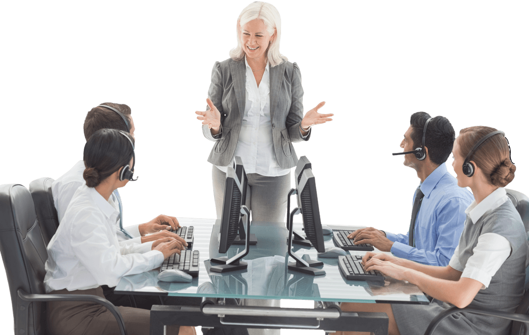 Transparent Business Meeting with Confident Leader