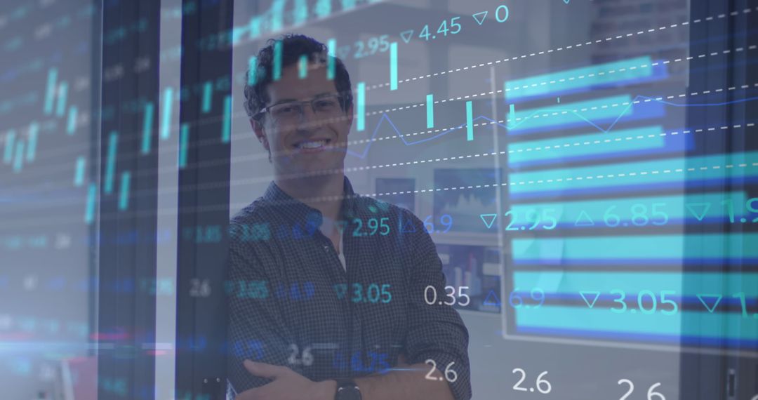 Confident Businessman Analyzing Financial Data in Office