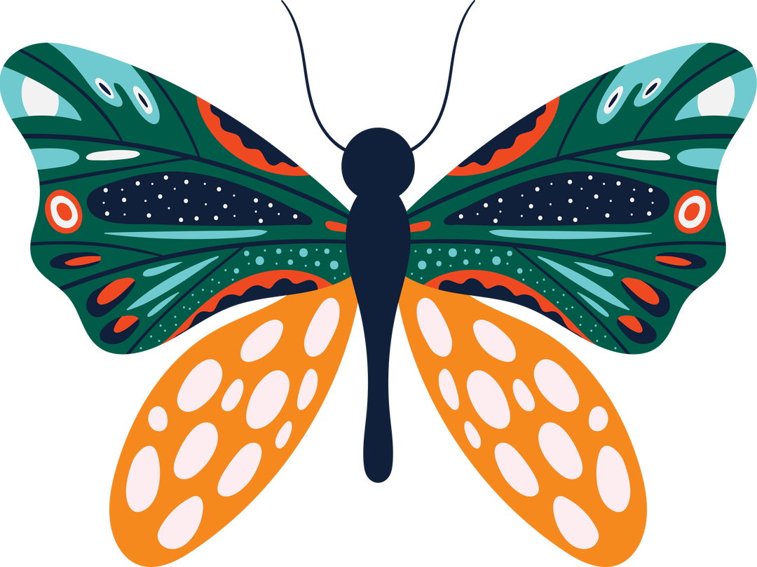 Colorful Butterfly Illustration Transparent Background Isolated Nature Concept - Download Free Stock Images Pikwizard.com