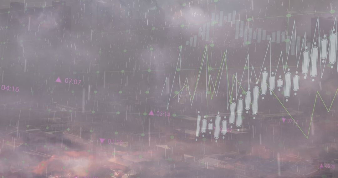 Abstract Financial Data Visualization with Storm Clouds