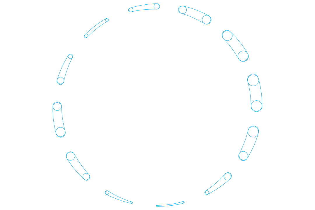 Abstract Transparent Circle with Vibrant Blue Sliders