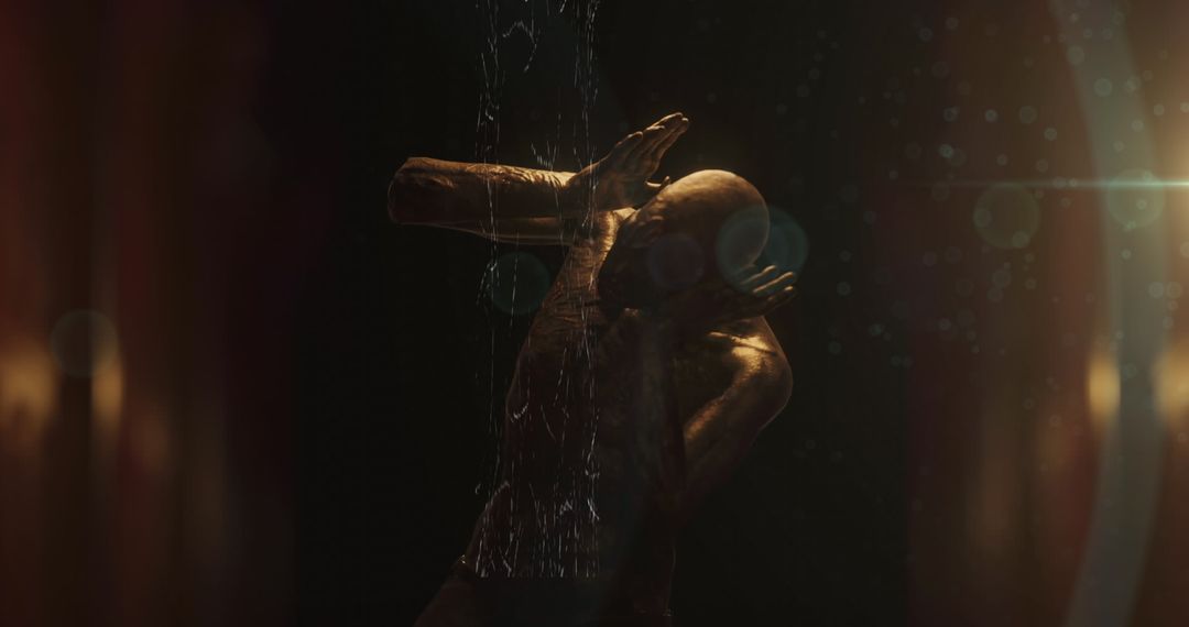 Horror Concept of Distressed Zombie in Dark Corridor