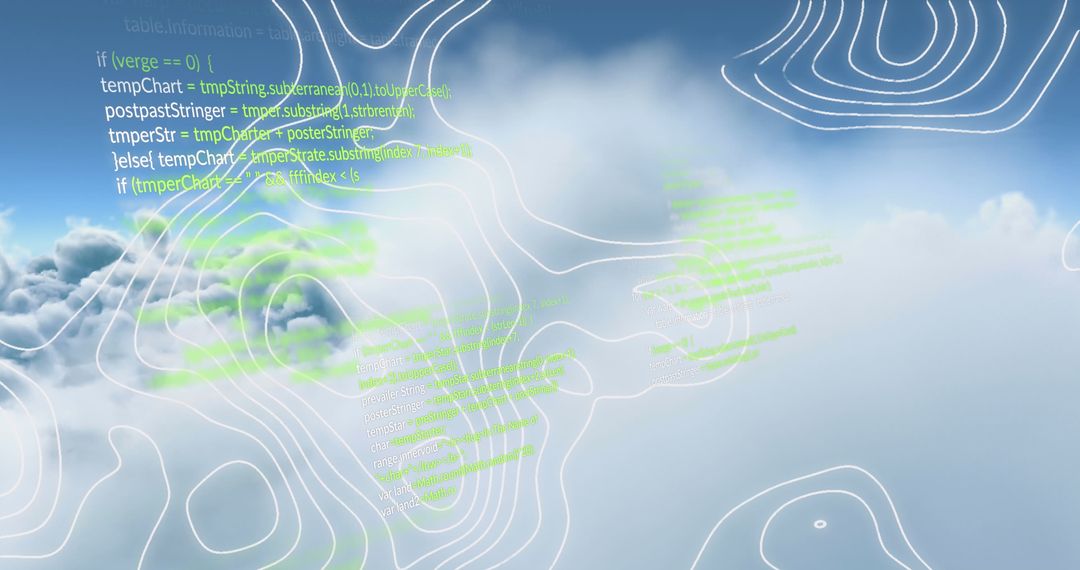 futuristic coding patterns and cloudscape: digital innovation concept - Free Images, Stock Photos and Pictures on Pikwizard.com