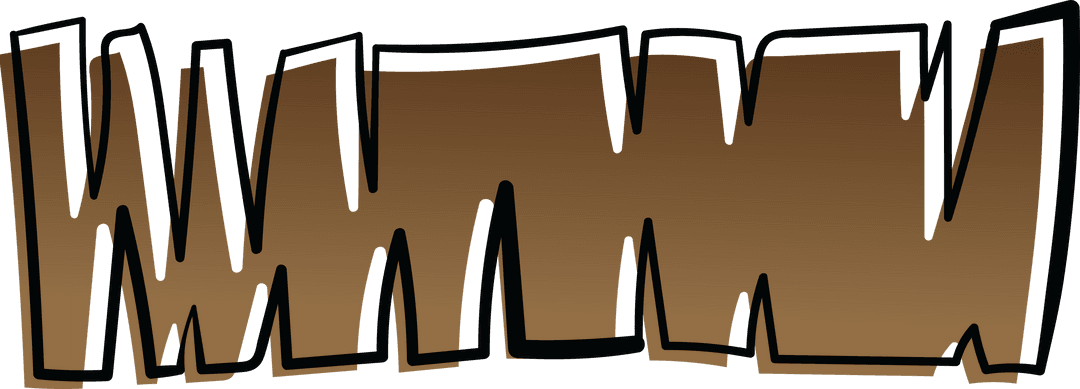 Brown Zig Zag Abstract Shape on Transparent Background