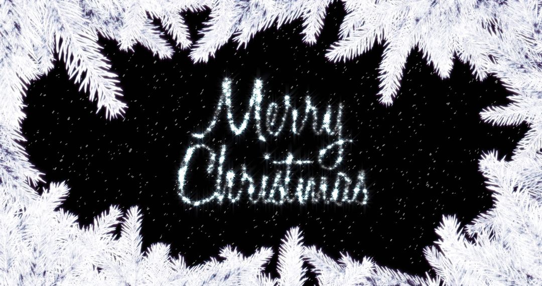 Snowy Branches and Merry Christmas Greeting