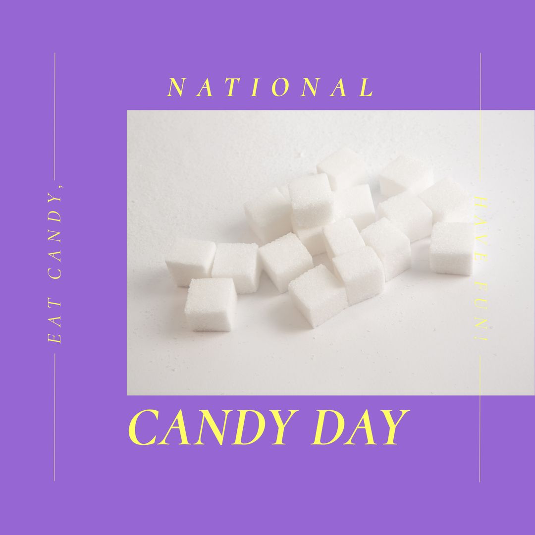 National Candy Day Celebration with Sugar Cubes Reflecting Sweetness