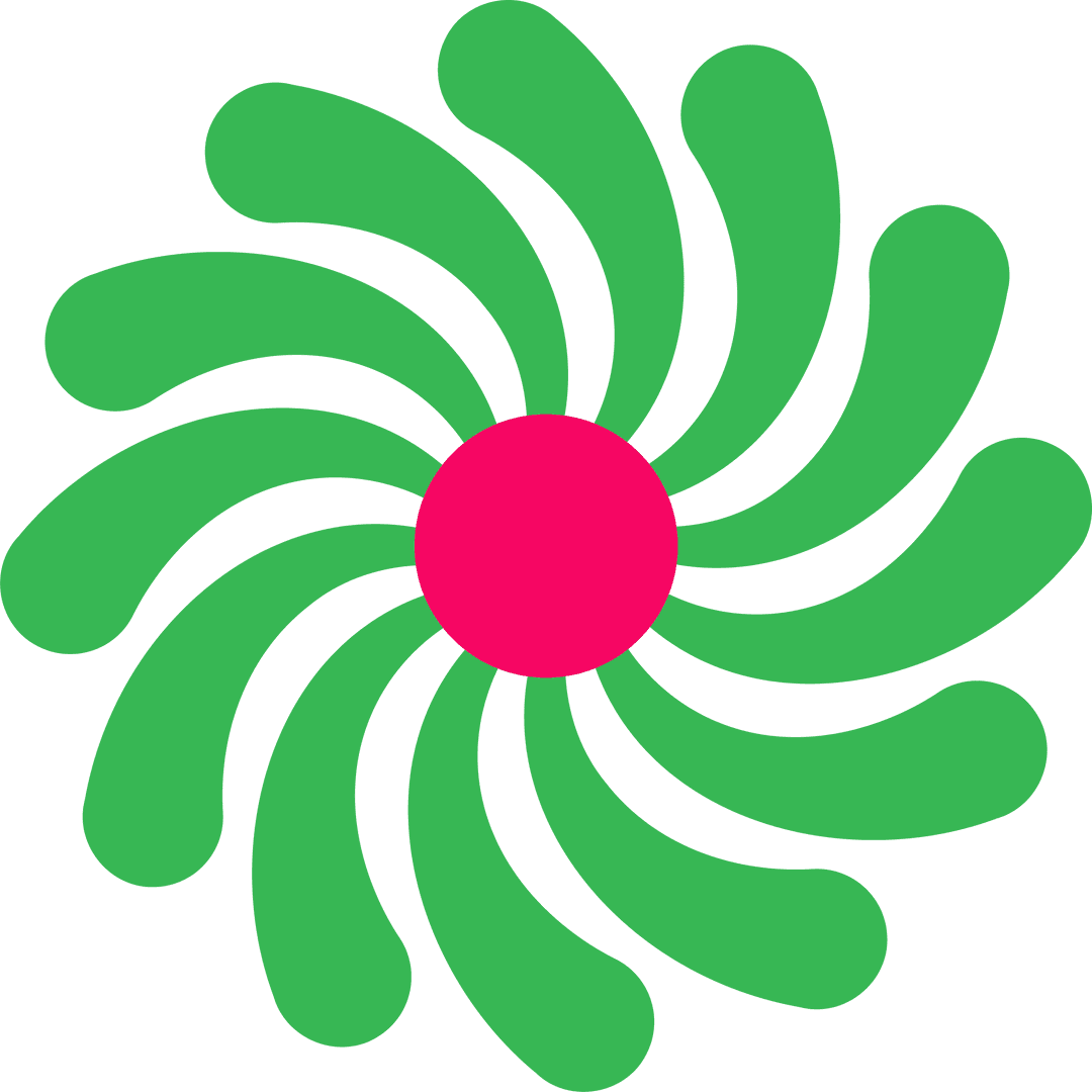 Vibrant Flower Swirl with Magenta Center on Transparent Background