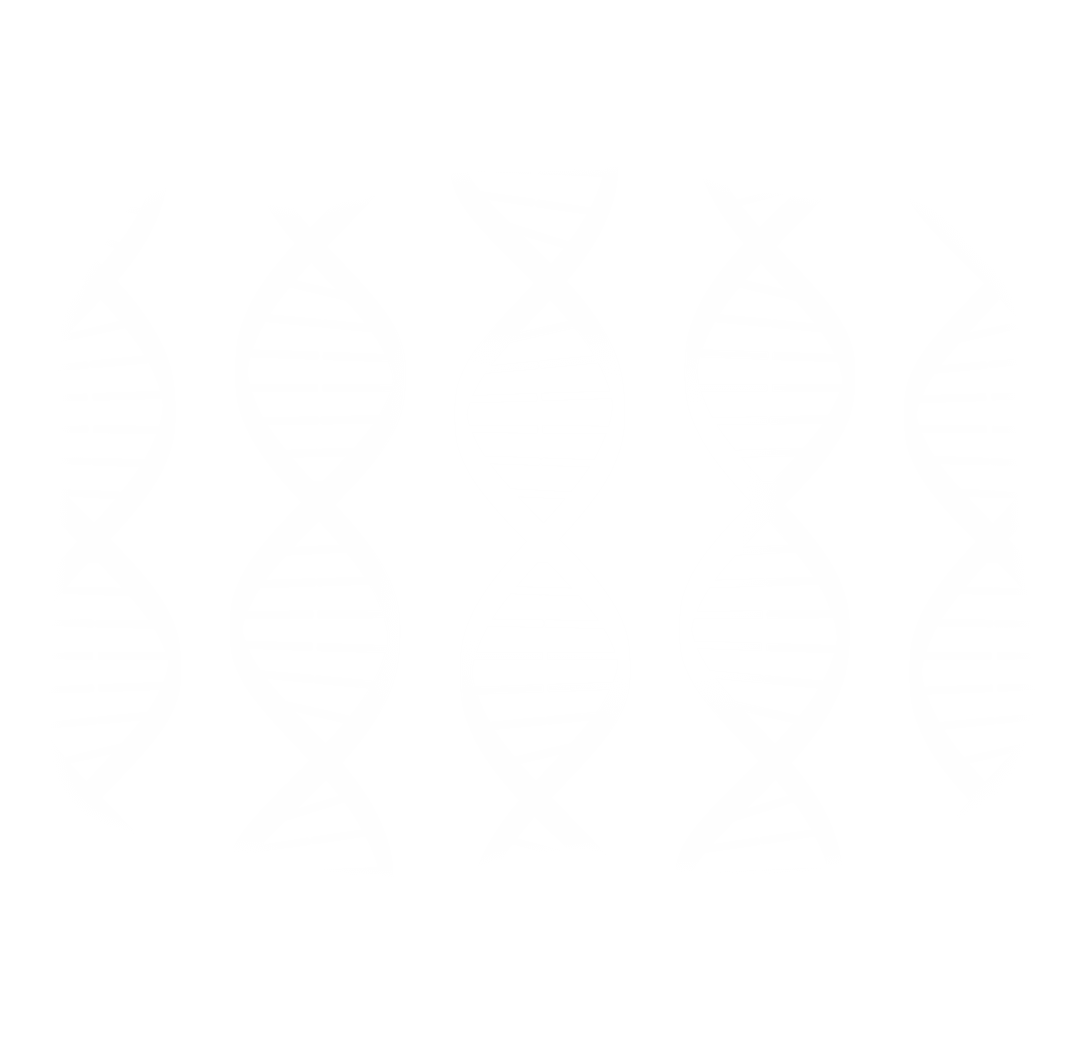 White DNA Chains on Transparent Background Genetic Science