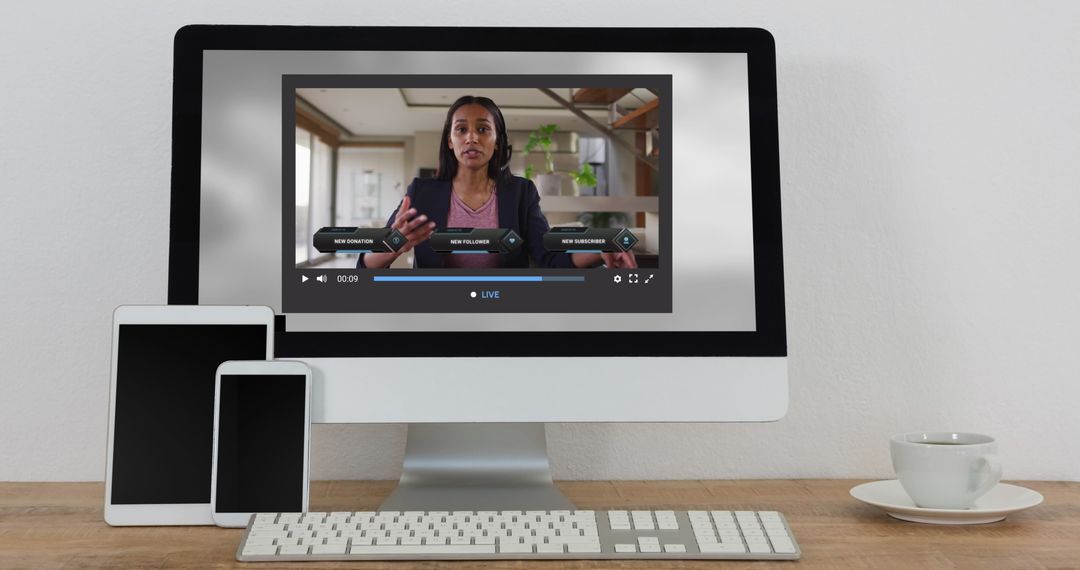 Virtual Content Creation and Blogging Concept