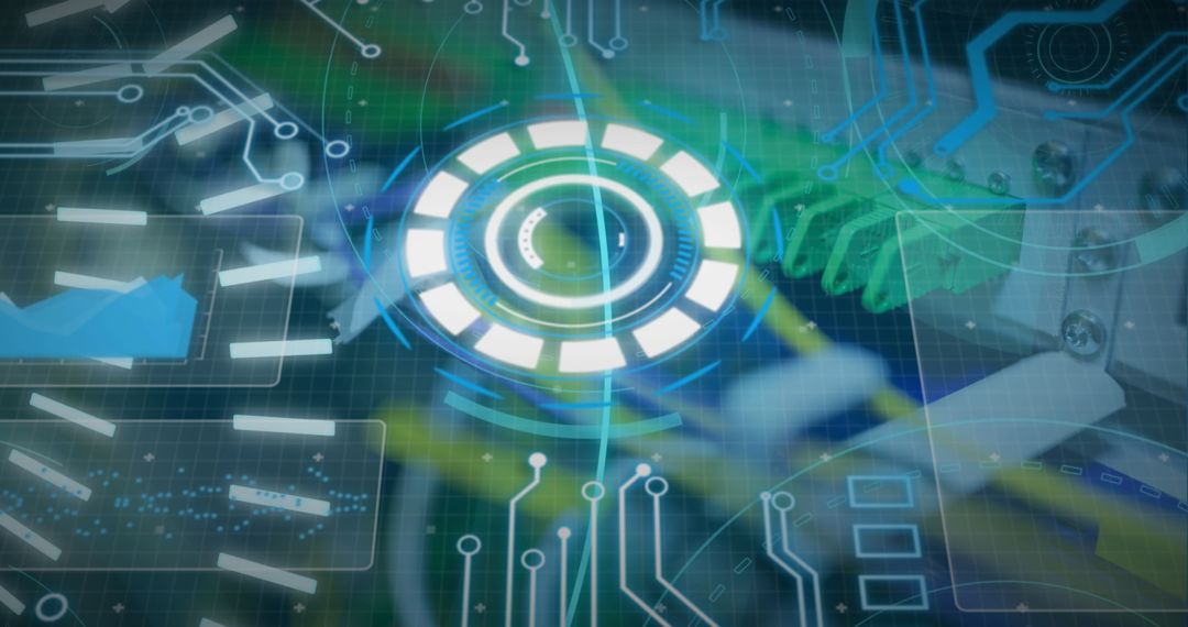 Futuristic Holographic Interface in High-Tech Lab