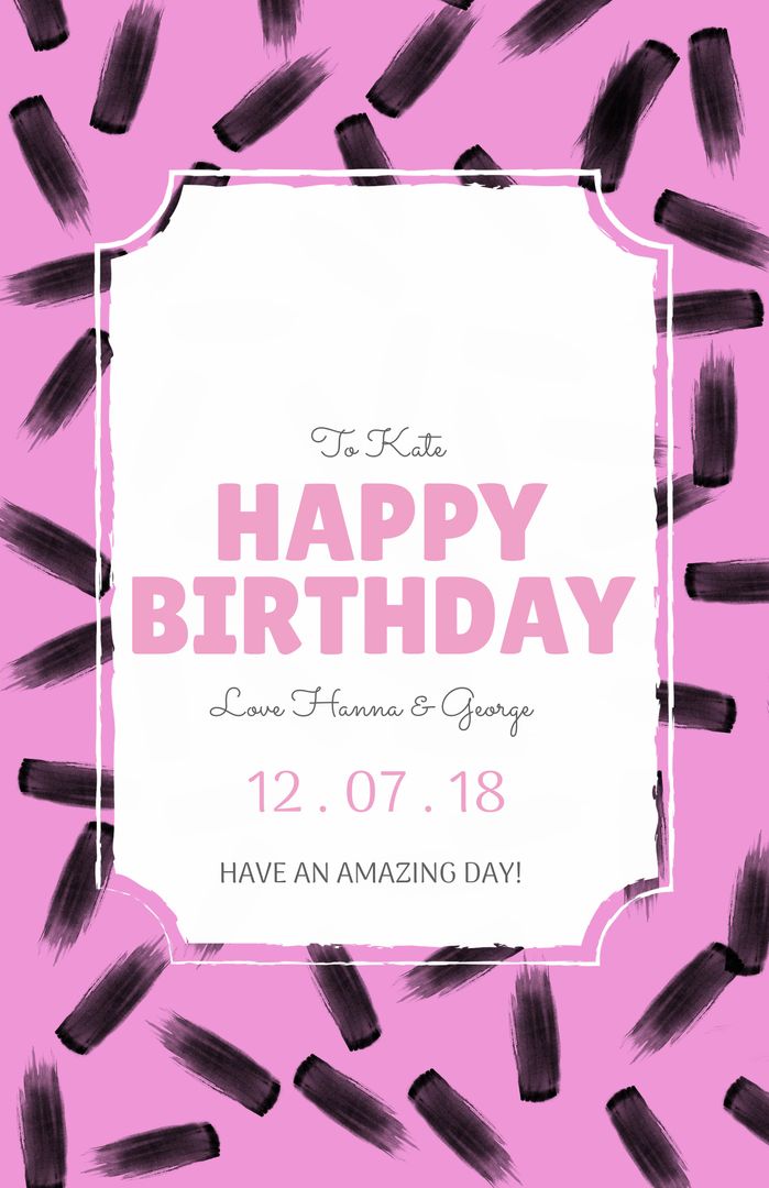 Vibrant Pink Birthday Card Template for Festive Personalization - Download Free Stock Templates Pikwizard.com