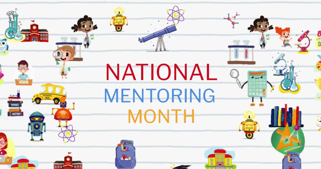 National Mentoring Month Colorful School Background Design