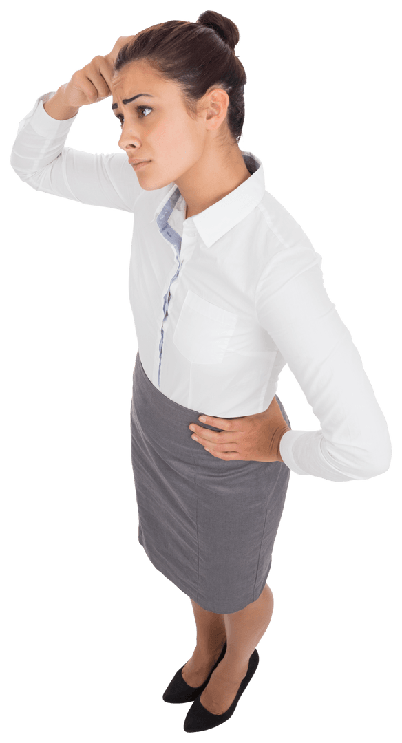 Confused Businesswoman Scratching Head Transparent PNG