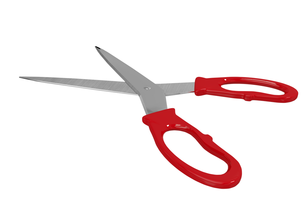 Digital Illustration of Red Scissors on Transparent Background - Download Free Stock Images Pikwizard.com