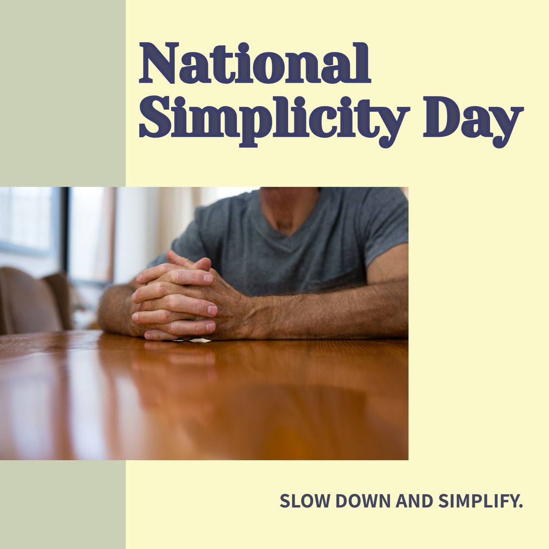 Senior Man Resting Hands Celebrating National Simplicity Day