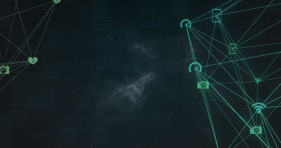 Futuristic Digital Network with Global Data Connections