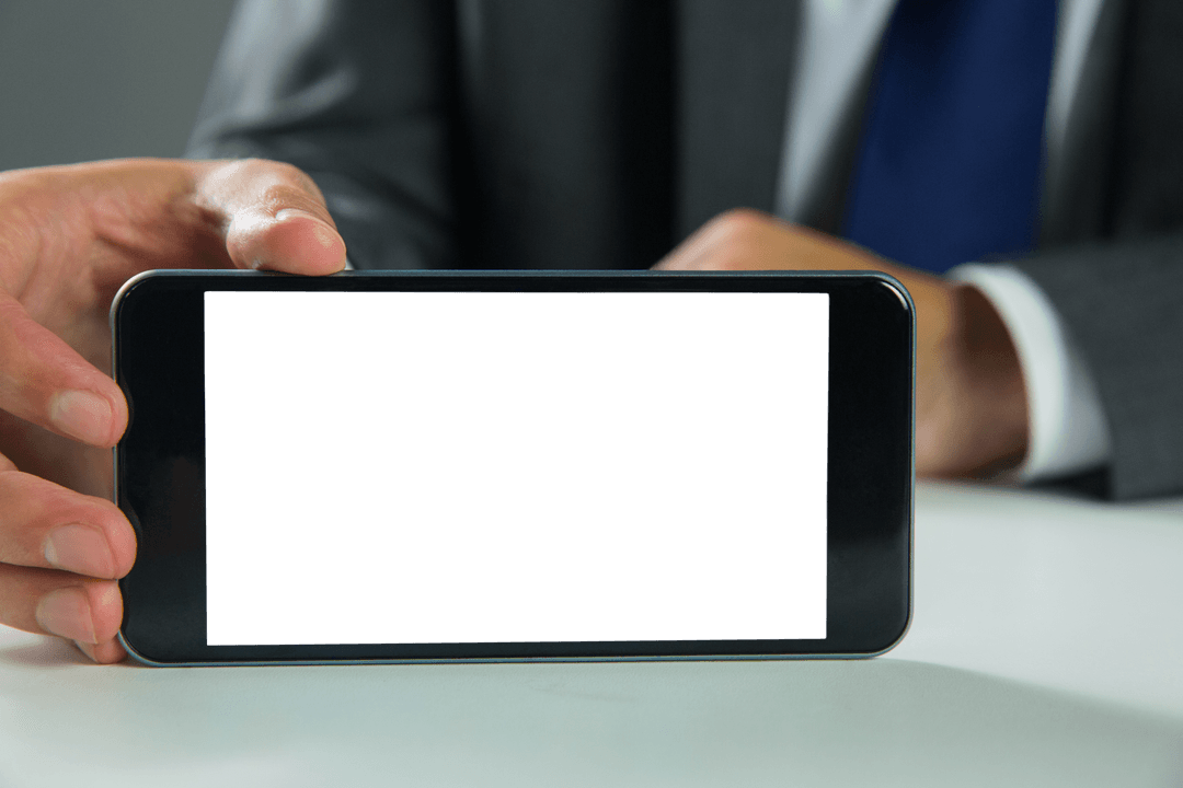 Transparent Business Smartphone Mockup with Isolated Copy Space
