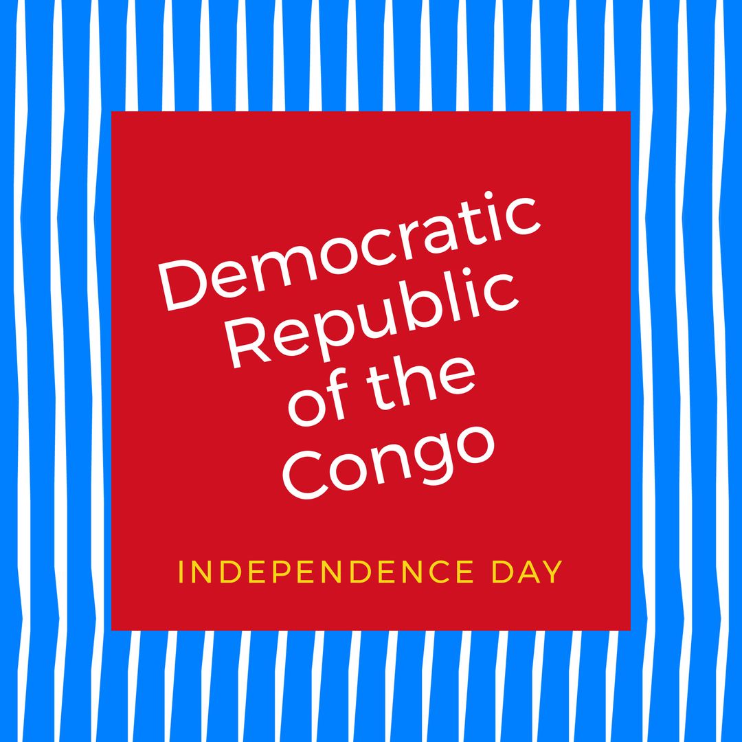Democratic Republic of the Congo Independence Day Design with Bold Typography