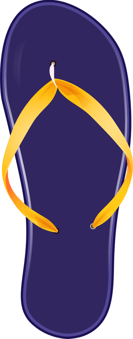 Purple Flip-Flop Sandal with Yellow Straps Background Transparent