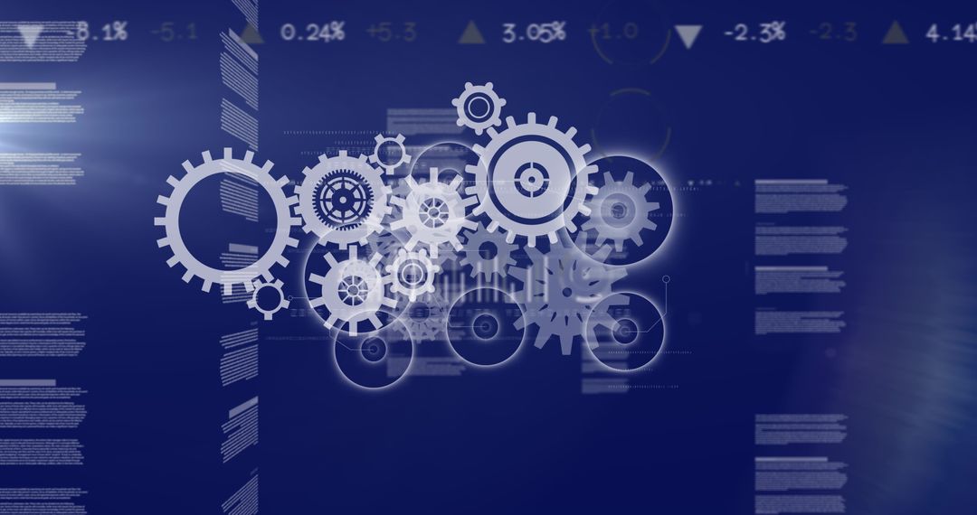 Data Processing Technology Background with Gears