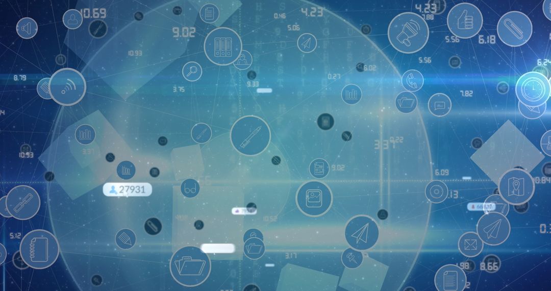 Global Network of Digital Infographic Icons Concept