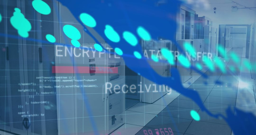 Cryptocurrency Data Transfer in Advanced Server Room