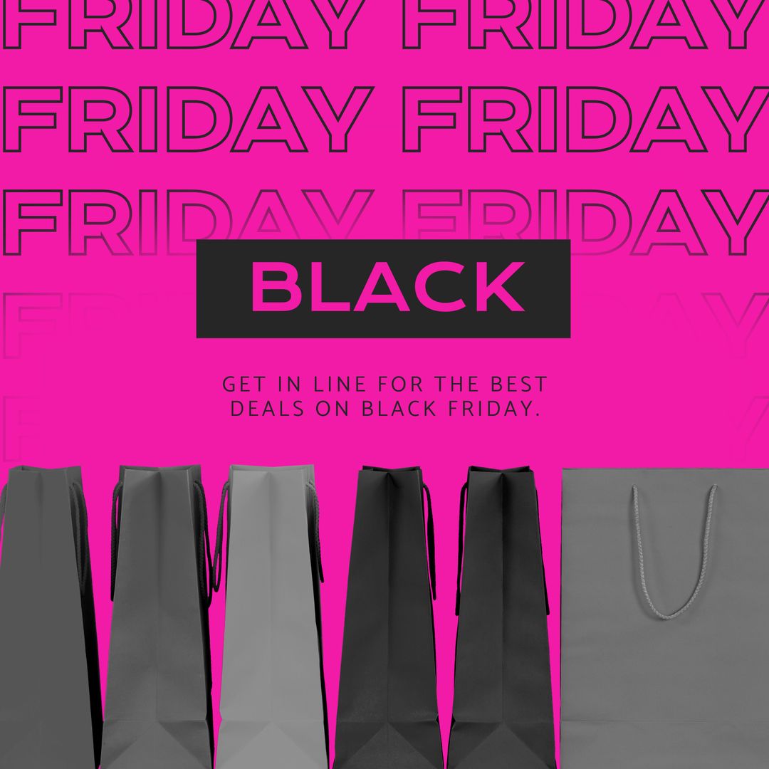 Vibrant Black Friday Promotion with Shopping Bags