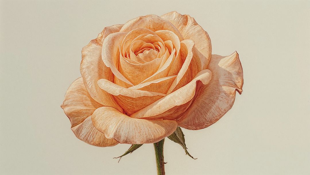 Stunning Peach Rose with Delicate Petals Captures Elegance