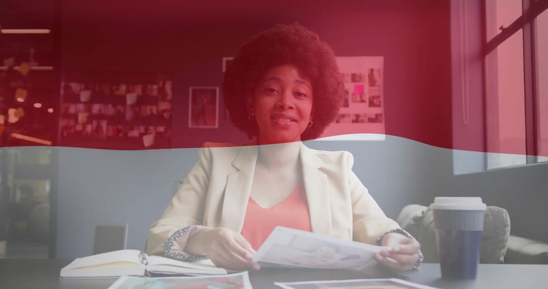 Confident Designer Sharing Creative Ideas Over Workspace