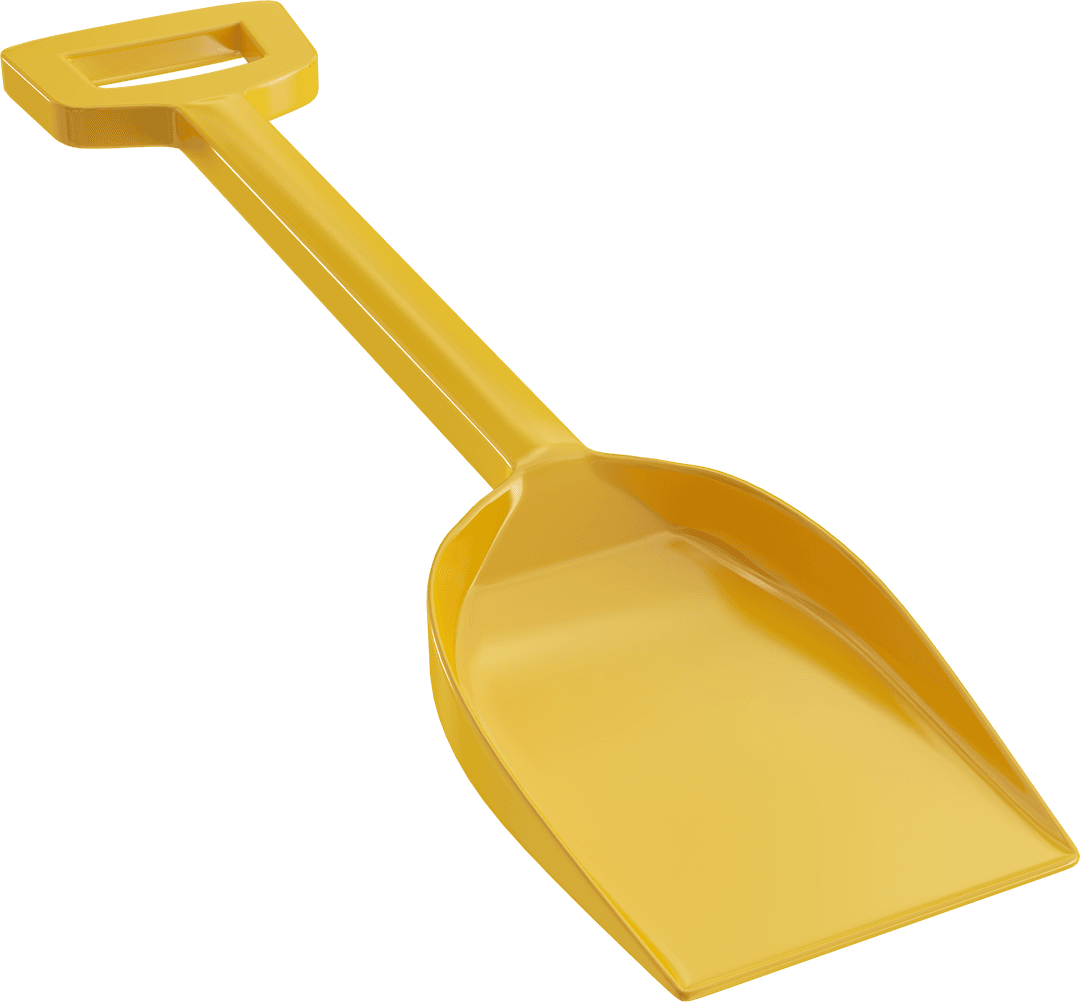 Yellow Plastic Beach Toy Shovel on Transparent Background