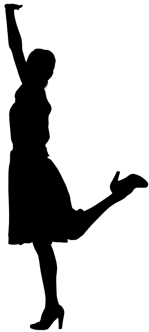 Woman Dancing Silhouette on Transparent Background