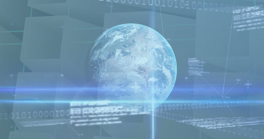 Digital Financial Data Superimposed on Globe
