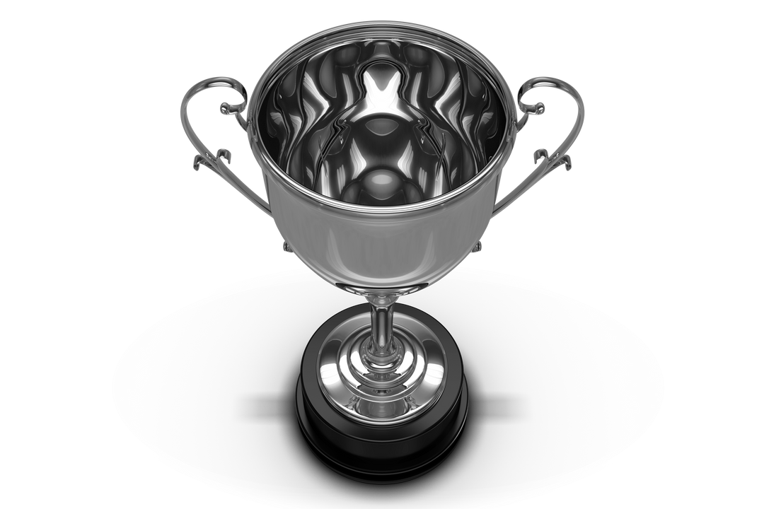 High Angle View of Transparent Silver Trophy with Handles - Download Free Stock Images Pikwizard.com