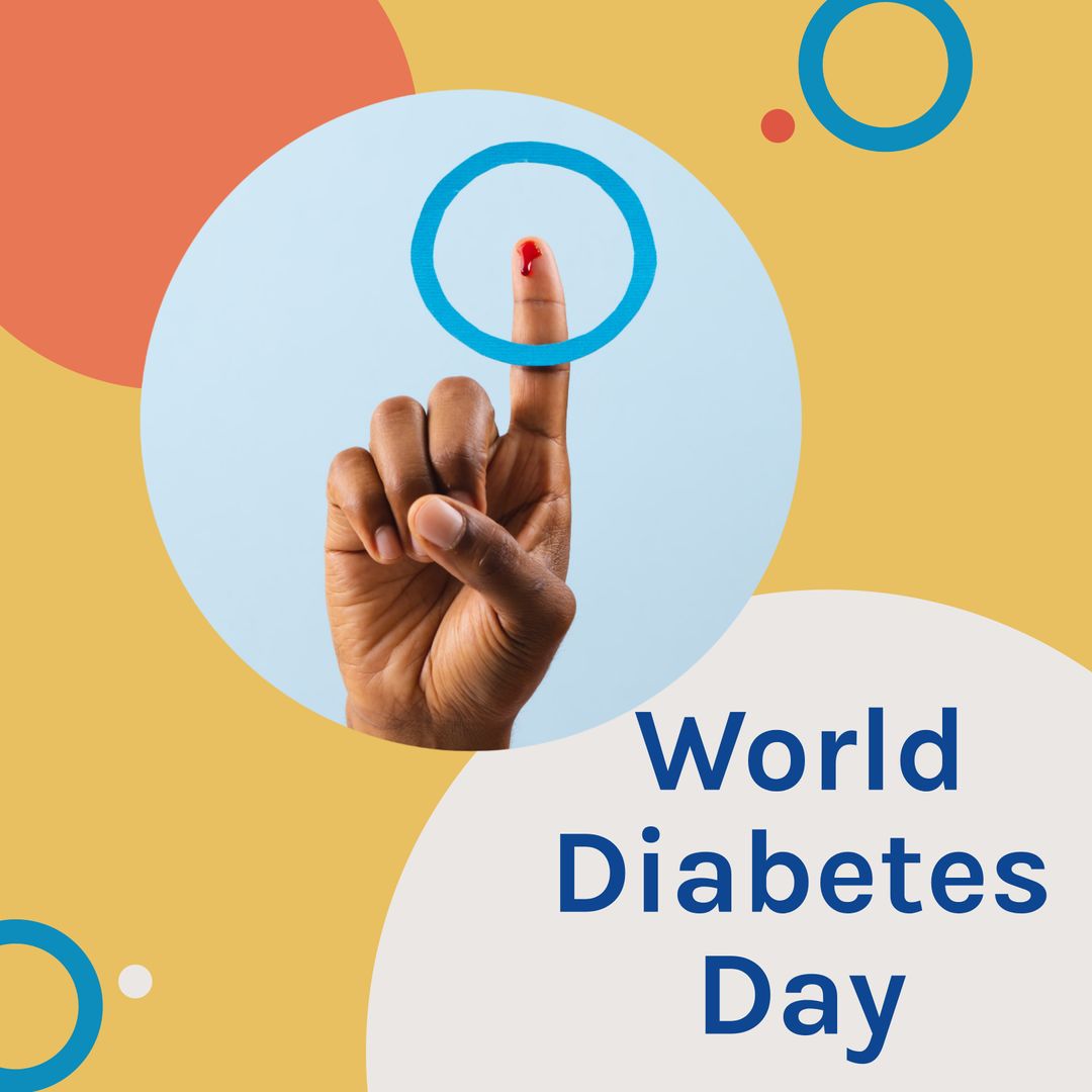 World Diabetes Day Awareness Concept with Finger Prick Test