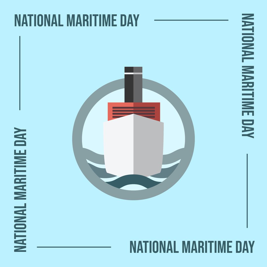 National Maritime Day Concept with Ship Illustration and Text - Download Free Stock Templates Pikwizard.com