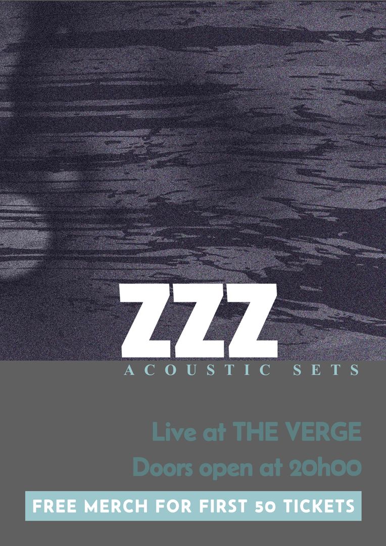 ZZZ Acoustic Sets Concert Announcement with Abstract Design