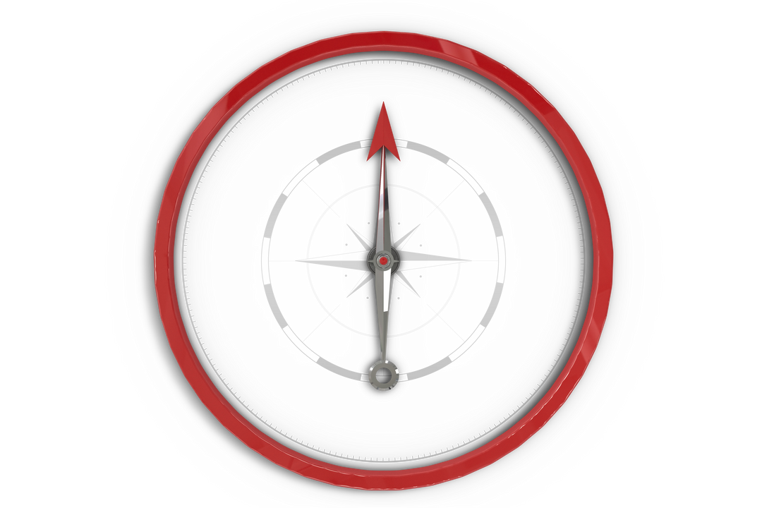 Red Ring Compass on Transparent Background Vector PNG for Navigation - Download Free Stock Images Pikwizard.com