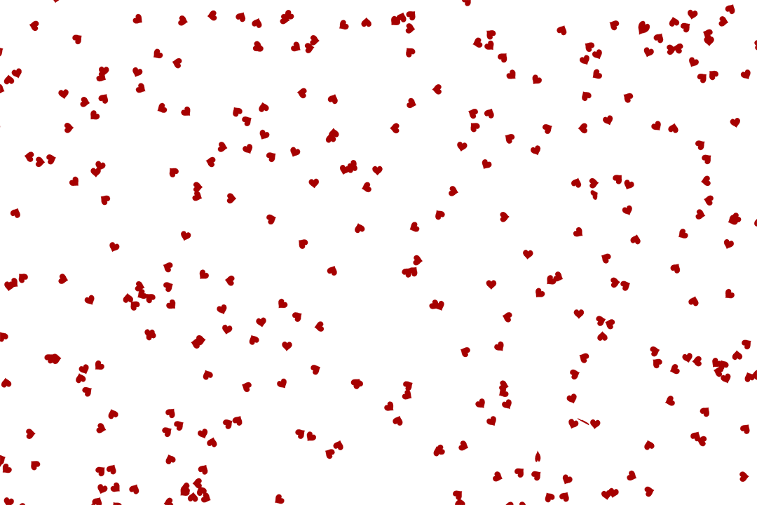 Red Hearts on Transparent Background for Valentine's Day