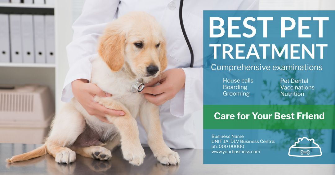 Puppy veterinary examination showcasing pet healthcare services