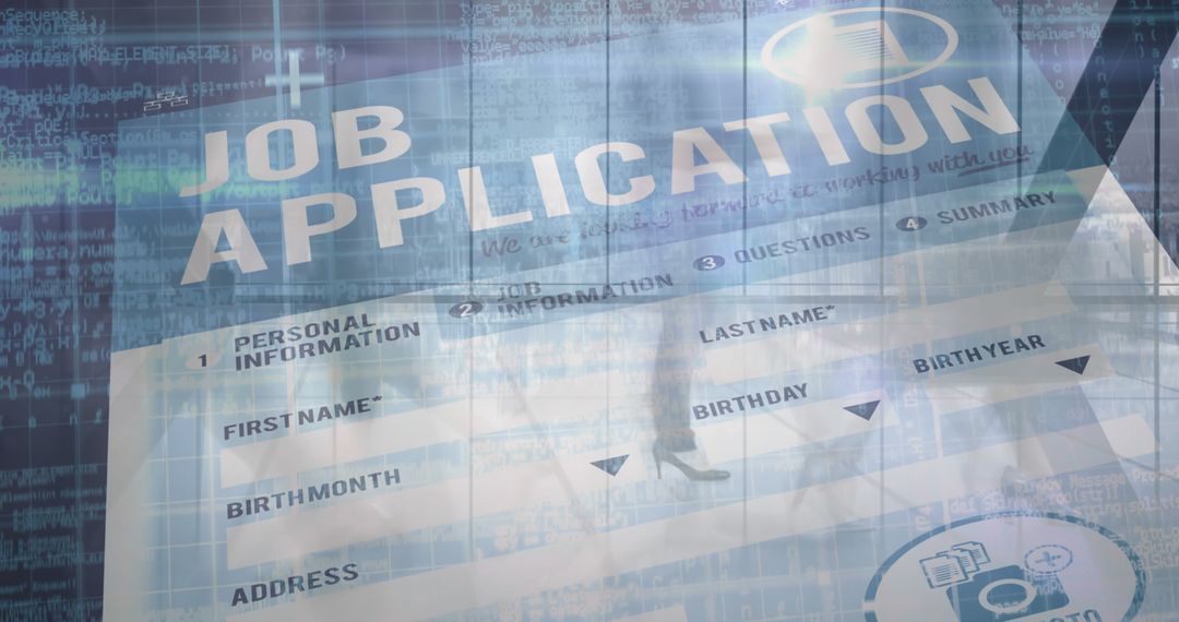 Online Job Application Form with Data Overlay - Free Images, Stock Photos and Pictures on Pikwizard.com